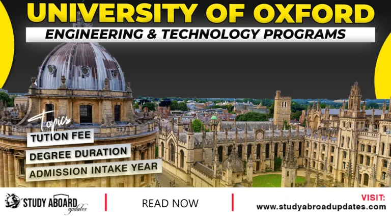 University of Oxford Engineering & Technology Programs