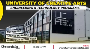 University of Creative Arts Engineering & Technology Programs