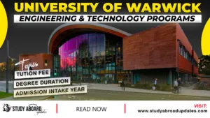 University of Warwick Engineering & Technology Programs