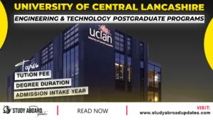 University of Central Lancashire Engineering & Technology Postgraduate Programs