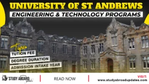 University of St Andrews Engineering & Technology Programs