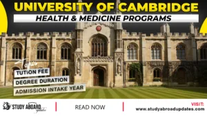 University of Cambridge Health & Medicine Programs