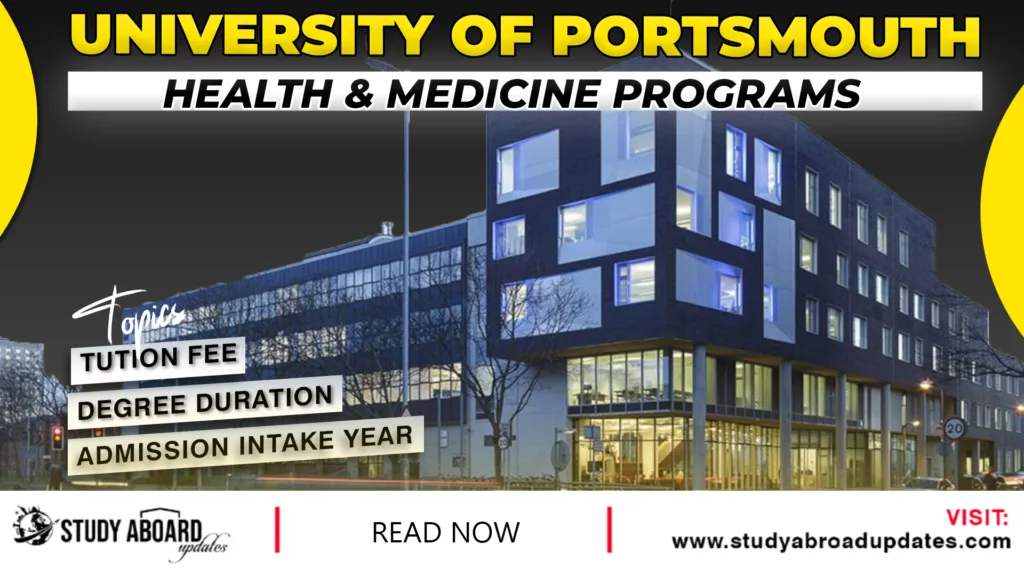 University of Portsmouth Health & Medicine Programs