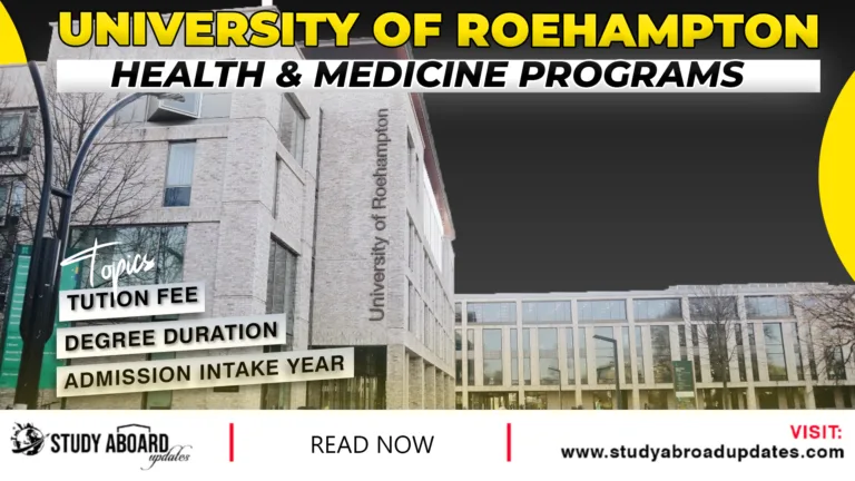 University of Roehampton Health & Medicine Programs