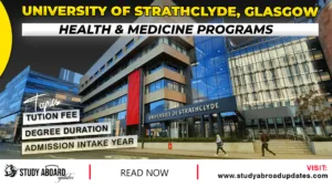 University of Strathclyde Glasgow Health & Medicine Programs