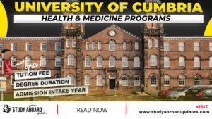 University of Cumbria Health & Medicine Programs