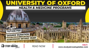 University of Oxford Health & Medicine Programs