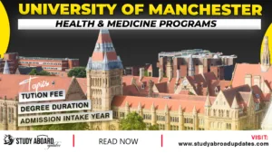 University of Manchester Health & Medicine Programs