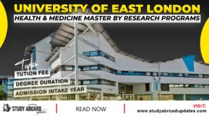 University of East London Health & Medicine Master by Research Programs