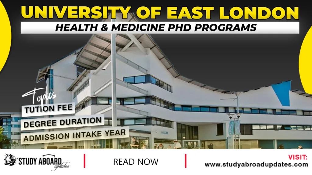 University of East London Health & Medicine Phd Programs