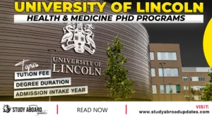 University of Lincoln Health & Medicine Phd Programs