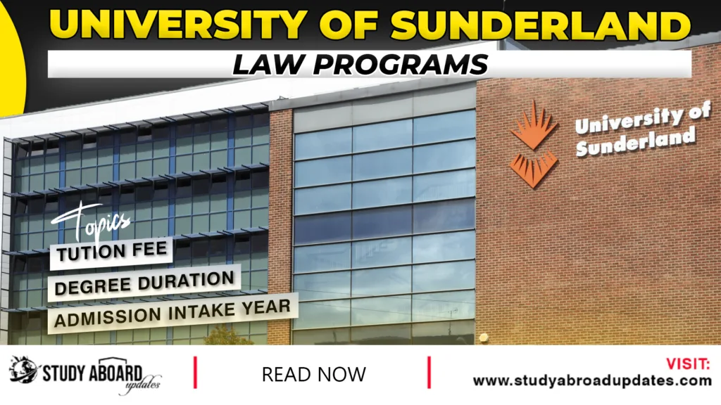 University of Sunderland Law Programs