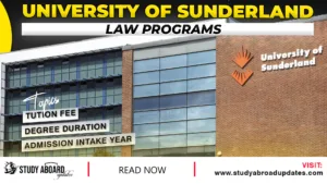 University of Sunderland Law Programs
