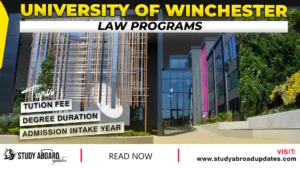 University of Winchester Law Programs