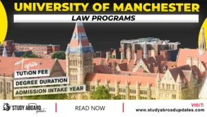 University of Manchester Law Programs