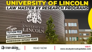 University of Lincoln Law PHD Programs