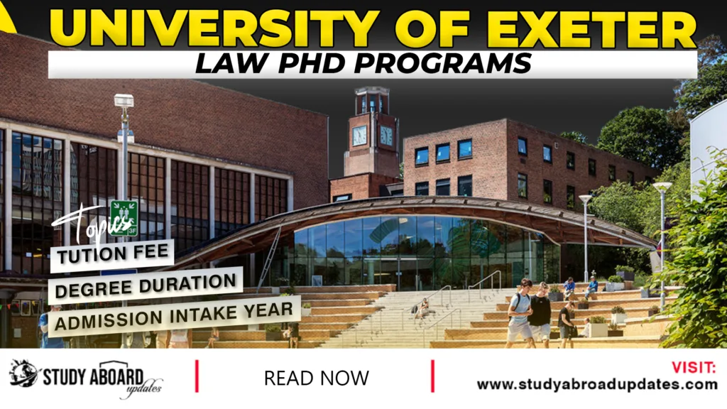 University of Exeter Law Phd programs