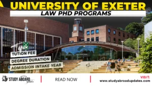 University of Exeter Law Phd programs