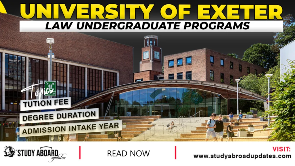 University of Exeter Law Undergraduate programs
