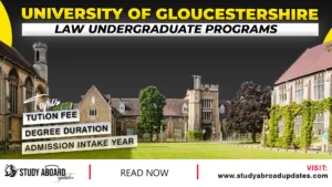 University of Gloucestershire Law Undergraduate Programs