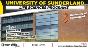 University of Sunderland Life Sciences Programs