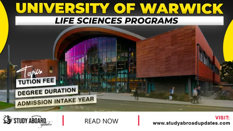 University of Warwick Life Sciences Programs