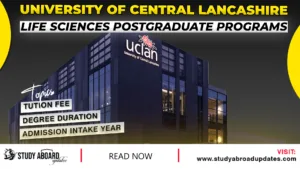 University of Central Lancashire Life Sciences Postgraduate Programs