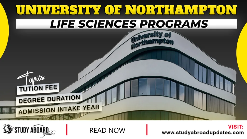 University of Northampton Life Sciences Programs