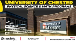 University of Chester Physical Science & Math Programs