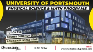 University of Portsmouth Physical Science & Math Programs