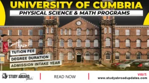 University of Cumbria Physical Science & Math Programs