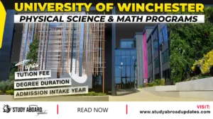 University of Winchester Physical Science & Math Programs