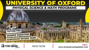 University of Oxford Physical Science & Math Programs