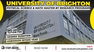 Physical Science & Math Master by Research