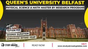 Physical Science & Math Master by Research
