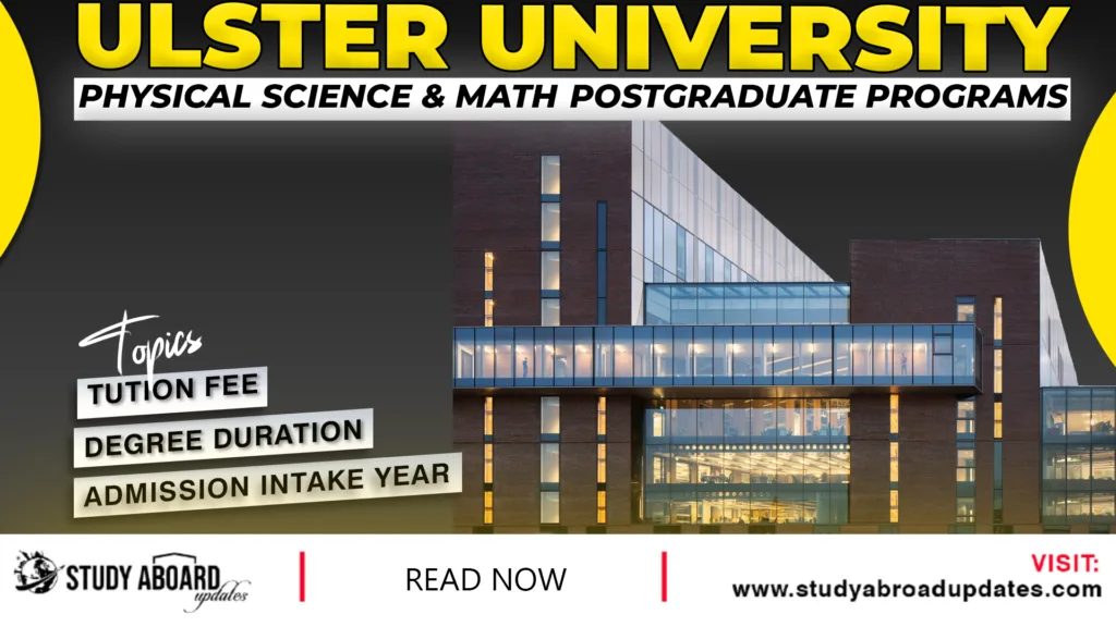 Physical Science & Math Postgraduate