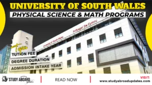 University of South Wales Physical Science & Math Programs