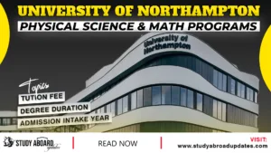 University of Northampton Physical Science & Math Programs