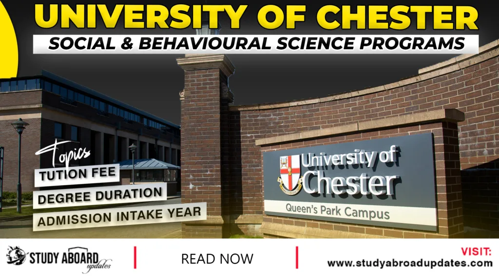 University of Chester Social & Behavioural Science Programs