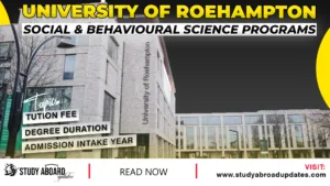 University of Roehampton Social & Behavioural Science Programs