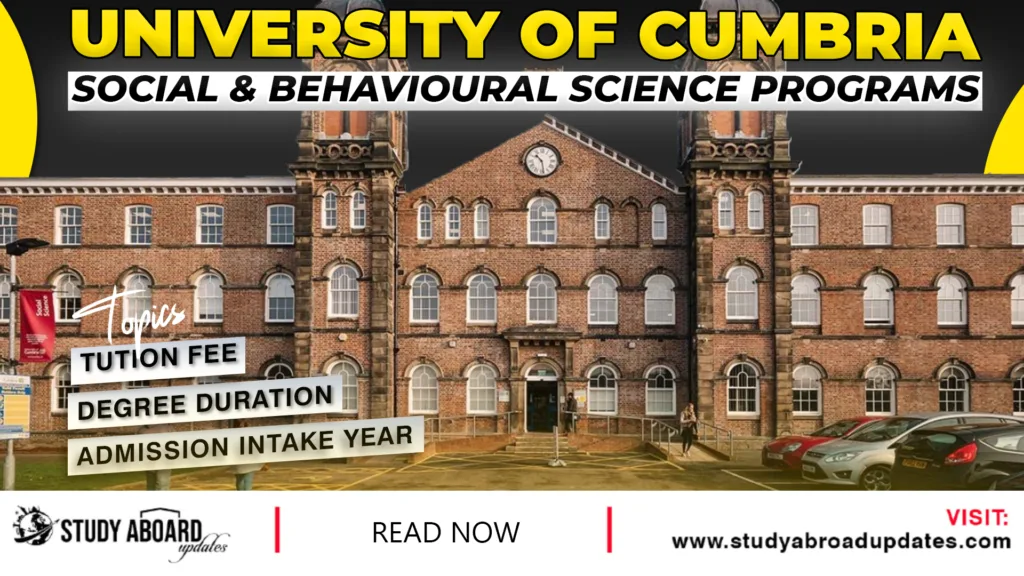 University of Cumbria Social & Behavioural Science Programs