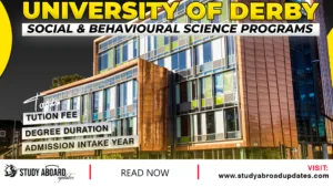 University of Derby Social & Behavioural Science Programs