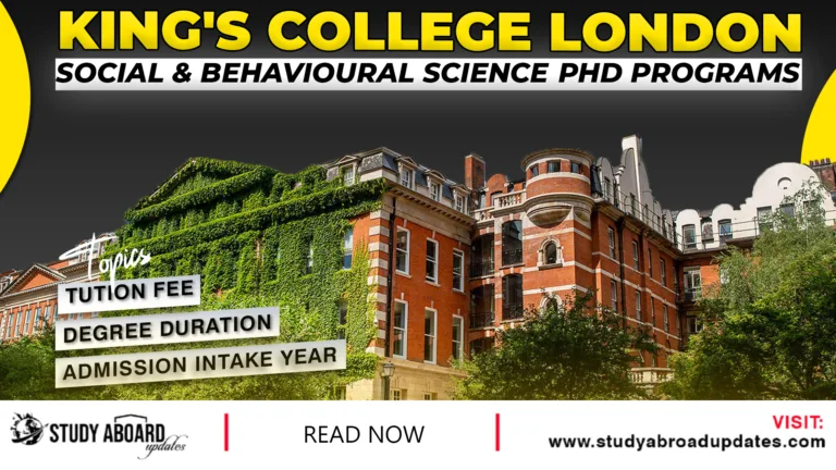 Social & Behavioural Science Phd