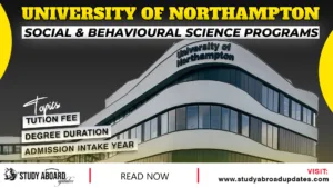 University of Northampton Social & Behavioural Science Programs