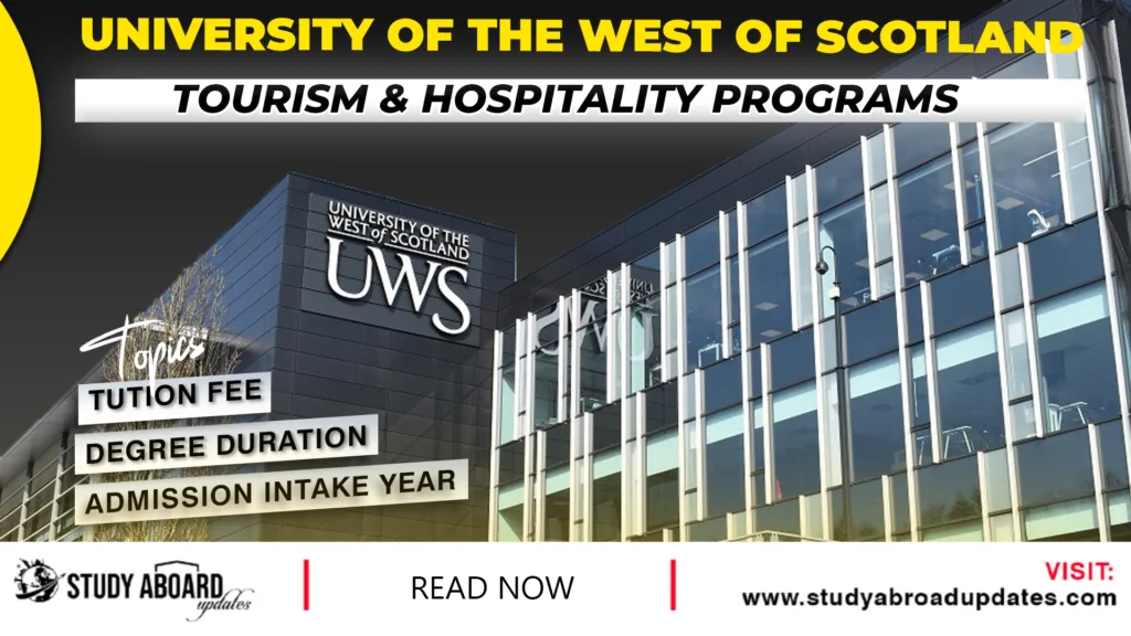 University of the West of Scotland Tourism & Hospitality Programs