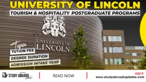 University of Lincoln Tourism & Hospitality Postgraduate Programs