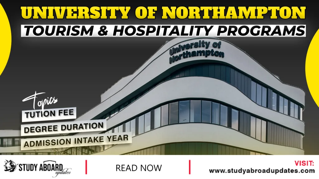 University of Northampton Tourism & Hospitality Programs