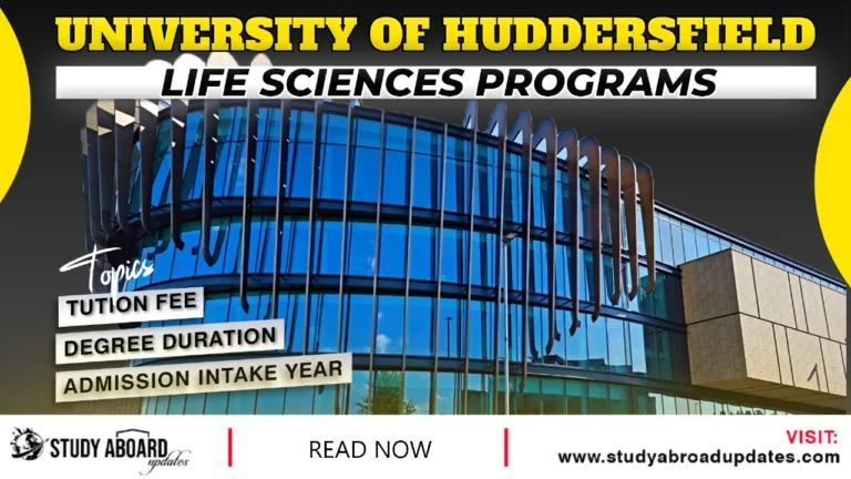 University of Huddersfield Life Sciences Programs