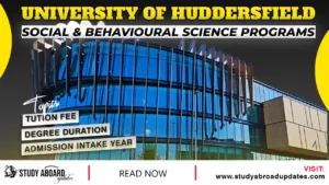 University of Huddersfield Social & Behavioural Science Programs