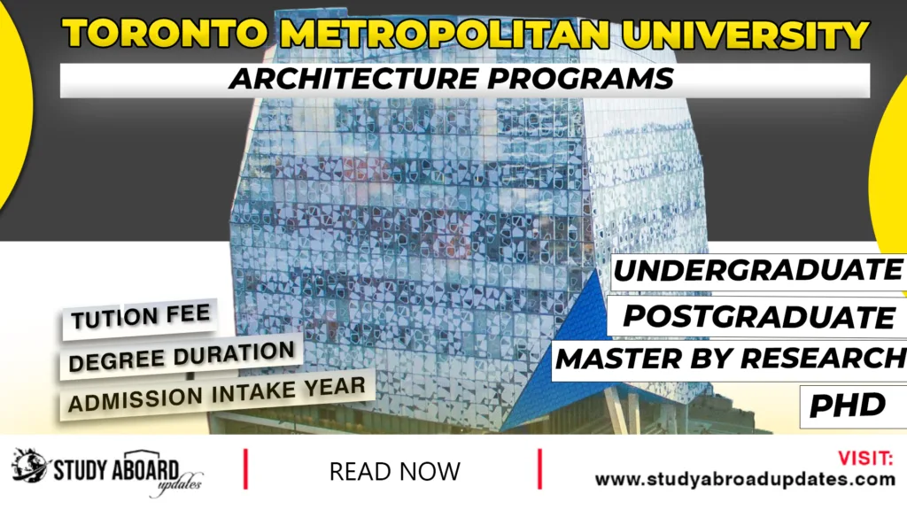 Toronto Metropolitan University Architecture Programs